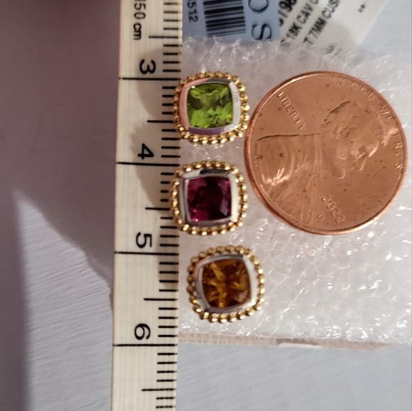 LAGOS Two-Tone Garnet 7mm Stud Earrings - Picture 7 of 7